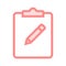 Clipboard color line icon