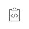 Clipboard and custom code line icon