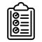 Clipboard diet icon outline vector. Info diet