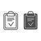 Clipboard done line and glyph icon. Done list vector illustration isolated on white. Paper with check outline style