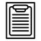 Clipboard exam test icon, outline style