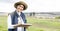 Clipboard, farmer and portrait of a woman on a farm with checklist to monitor growth and development. Happy, smile and