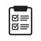 Clipboard icon. Checklist icon of an approved document. Project completed. Tasks vector icon. Task completed.