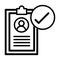 clipboard icon  human resource  search job symbol tick