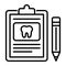 Clipboard inside tooth with pencil concept of dental report, healthcare and checkup