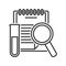 Clipboard Magnifying Glass Vial Outline Icon