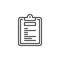 Clipboard notepad line icon, outline vector sign