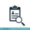 Clipboard Paper Magnifying Glass Icon Vector Logo Template Illustration Design. Vector EPS 10