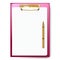 Clipboard, paper sheet, golden pen for business planning, to-do list