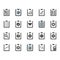 Clipboard related icon and symbol set in glyph design
