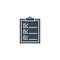 Clipboard related vector glyph icon.
