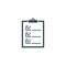 Clipboard related vector glyph icon.