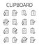 Clipboard related vector icon set.