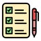 Clipboard request icon color outline vector