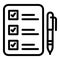 Clipboard request icon, outline style
