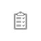 Clipboard thin line icon. Checklist sign symbol for web site and app design.