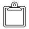 Clipboard thin line icon. Note vector illustration isolated on white. Board outline style design, designed for web and