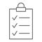 Clipboard thin line icon, office and work