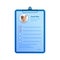 Clipboard with veterinary checklist isolated icon.