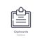 clipboards outline icon. isolated line vector illustration from feedback collection. editable thin stroke clipboards icon on white