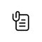 Clipped document paper icon design for important job task symbol. simple clean line art professional business management concept