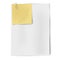 Clipped sheets of sticky note and A4 white paper