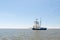 Clipper on Dutch wadden sea