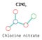 ClNO3 chlorine nitrate molecule