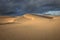 Cloads over the dunes in the natural park in Corralejo,Fuereventua,,Las Palmas,Canary Islands,Spain