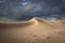 Cloads over the dunes in the natural park in Corralejo,Fuereventua,,Las Palmas,Canary Islands,Spain