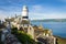 Cloch Lighthouse with other houses in Cloch Point - Inverclyde in Scotland