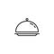 Cloche, food tray line icon