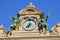 Clock above the main entrance of Monte Carlo Casino in Monaco.