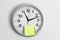 Clock and Adhesive Note