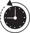 Clock with anticlockwise icon. Vector illustration decorative design