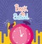 Clock of back to school vector design