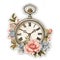 a clock with a bunch of flowers painted on the face