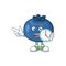 With clock cartoon funny blueberry fruit with mascot