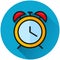 Clock circle blue icon concept