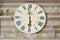 Clock closeup in decorated living room