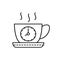 Clock, cup of tea icon. Simple line, outline vector elements of time management for ui and ux, website or mobile application