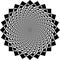 Clock dial black pointihg shapes arabesque spiral