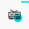 Clock, Electric, Time, Machine turquoise highlight circle point Vector icon