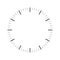 Clock face. Blank hour dial. Dashes mark minutes and hours. Simple flat vector illustration