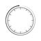 Clock face and circular arrow template. Grey, black main color.