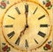 Clock face dial vintage wooden