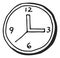 Clock face doodle. Time black line icon