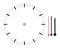 Clock face illustration with hour minute and second hands isolated on white background with clipping path