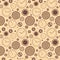 Clock faces seamless pattern. Vintage watches background, ticking time elements with numerals in sepia colors. Decor