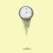 Clock falls apart, on a yellow background. Dispersion effect. The concept of the passing time. Business. Lifestyle